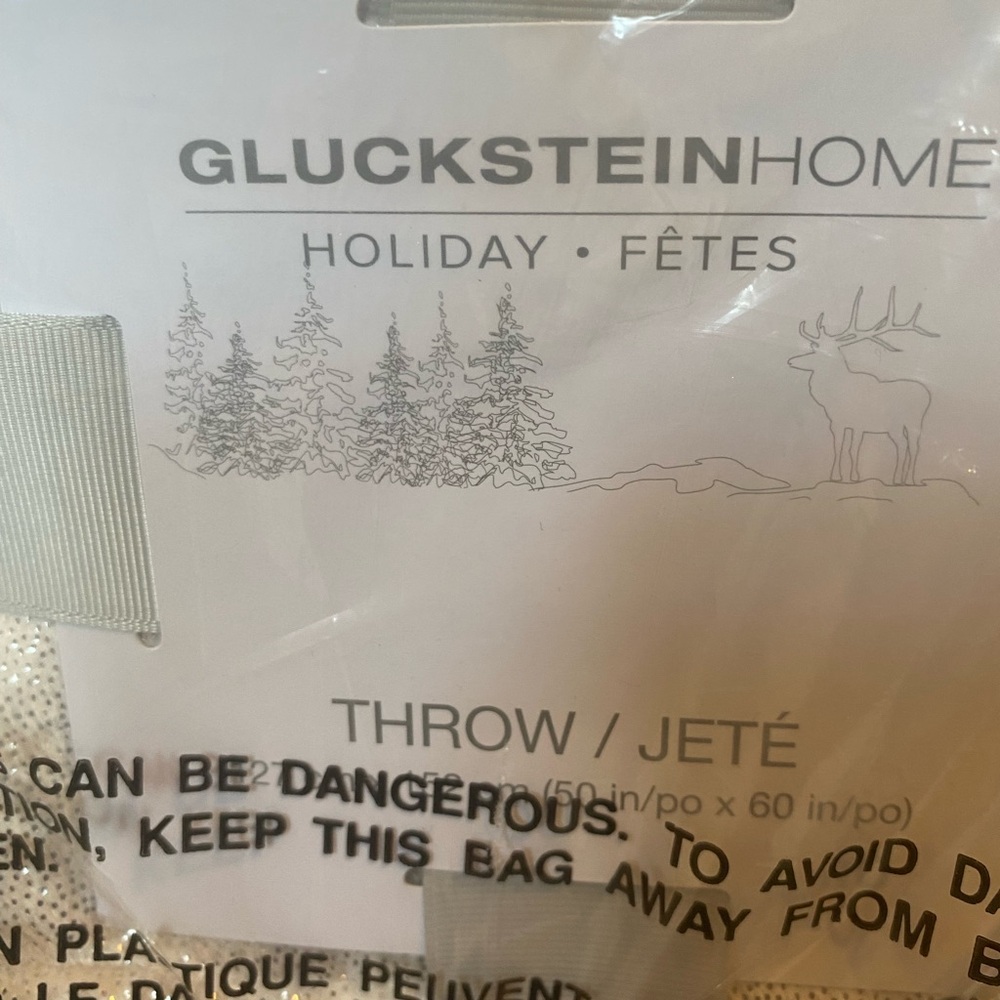 Qty. (2) 50’ x 60’ Gluckstein home holiday throws